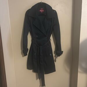 Merona Nanotex Black Trench Coat Women’s size XXL